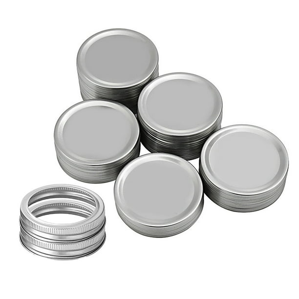 Stainless Steel Solid Caps Lid for Regular Wide Mouth Mason Ball Canning Jar Kit